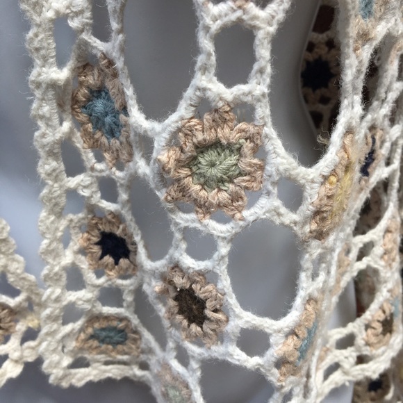 Homemade Crochet Blanket Cardigan Sweater Medium - Picture 4 of 4